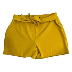 NYCC Mustard Yellow Tie Waist Dress Shorts Size 12